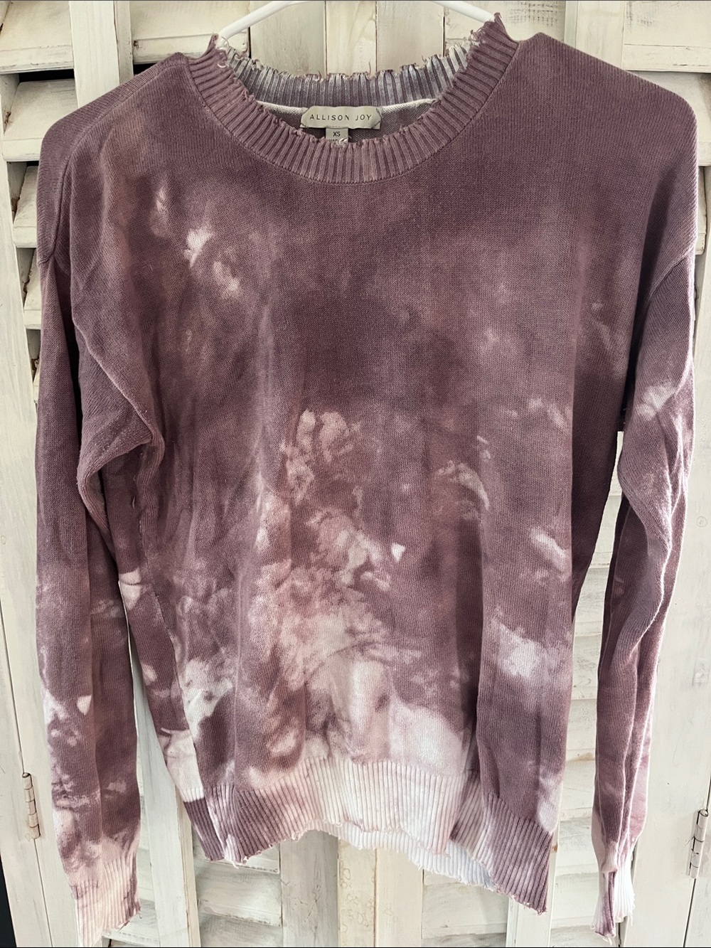 Allison Joy Mauve & White Tie-Dye Crewneck Sweater